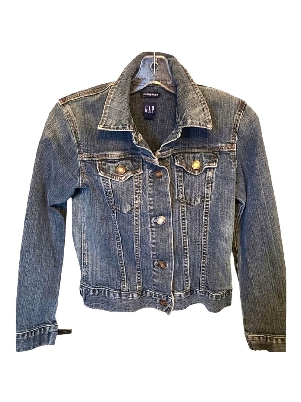 GAP Women's Blue Button Down Denim Jean Jacket Medium Wash Size XS